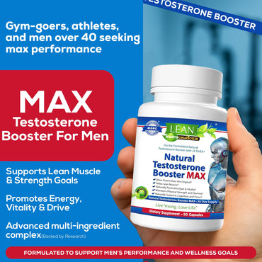 Testosterone Booster for Men over 50, Max Male Test Enhancing Pill, Libido Muscle Growth Super Workout Energy Supplement, Tongkat Ali, Tribulus, Maca Root, Horny Goat Weed, DHEA, Boron 90 Capsules