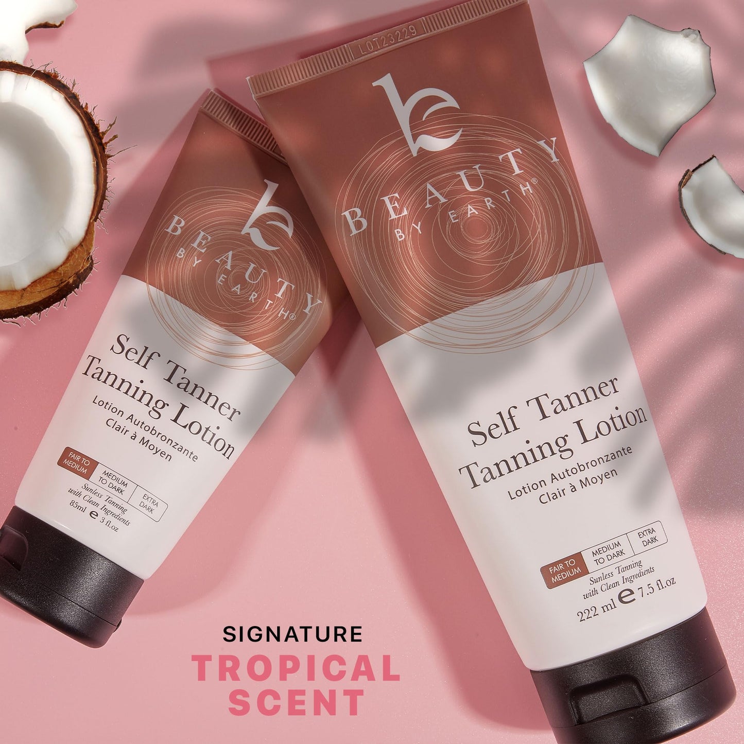 Beauty by Earth Self Tanner - USA Made with Natural & Organic Ingredients, Moisturizing Self Tanning Lotion with Aloe Vera & Coconut for a Natural Glow, Streak-Free Fake Tan