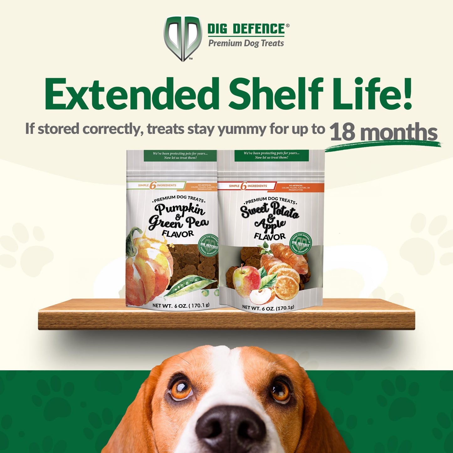 Dig Defence Premium Dog Treats - Pumpkin/Green Pea and Sweet Potato/Apples, Natural Ingredients, Baked Gourmet Snacks for Small & Big Dogs, Healthy Training Treat, 2 Pack