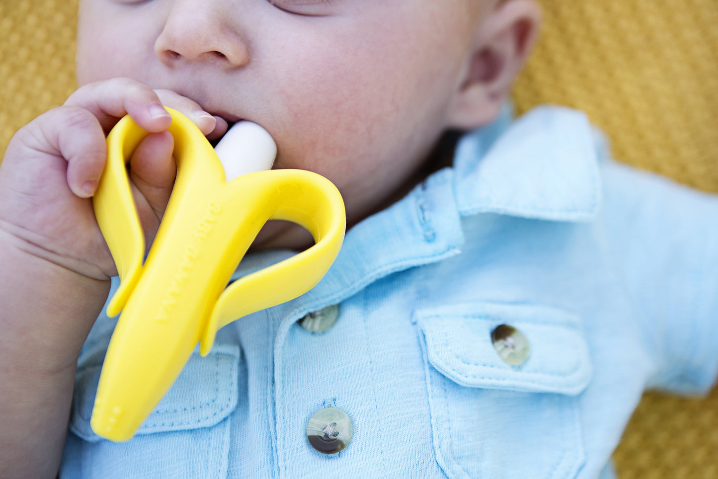 The Original Baby Banana Toothbrush Teether Toy, for Babies Infants Toddlers; USA Family-Owned Business; Teething Relief for Sore Gums, Massaging Soothing; Safest Food Grade Silicone