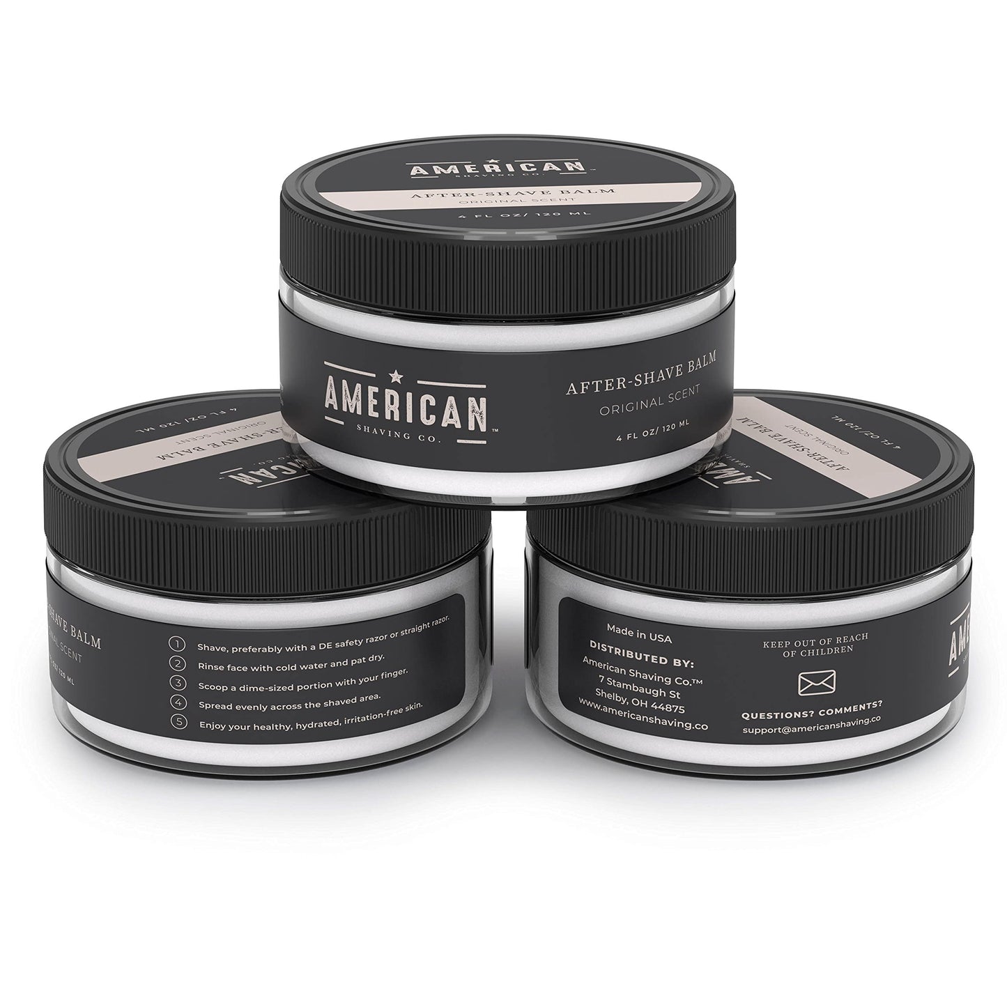 After Shave Balm for Smooth (Original Scent), Silky & Irritation Free Skin, Soothes and Moisturizes Face After Shaving, Treats Redness & Razor Burn, Post Shave Lotion by American Shaving Co - 4 Oz