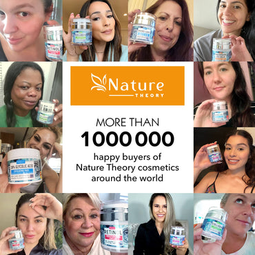 NATURE THEORY Collagen Eye Cream with Caffeine & Hyaluronic Acid - Made in USA - Under Eye Cream Anti Aging Skin Tightening Cream - Anti Aging Cream - Eye Bags Treatment for Women - 1.7oz