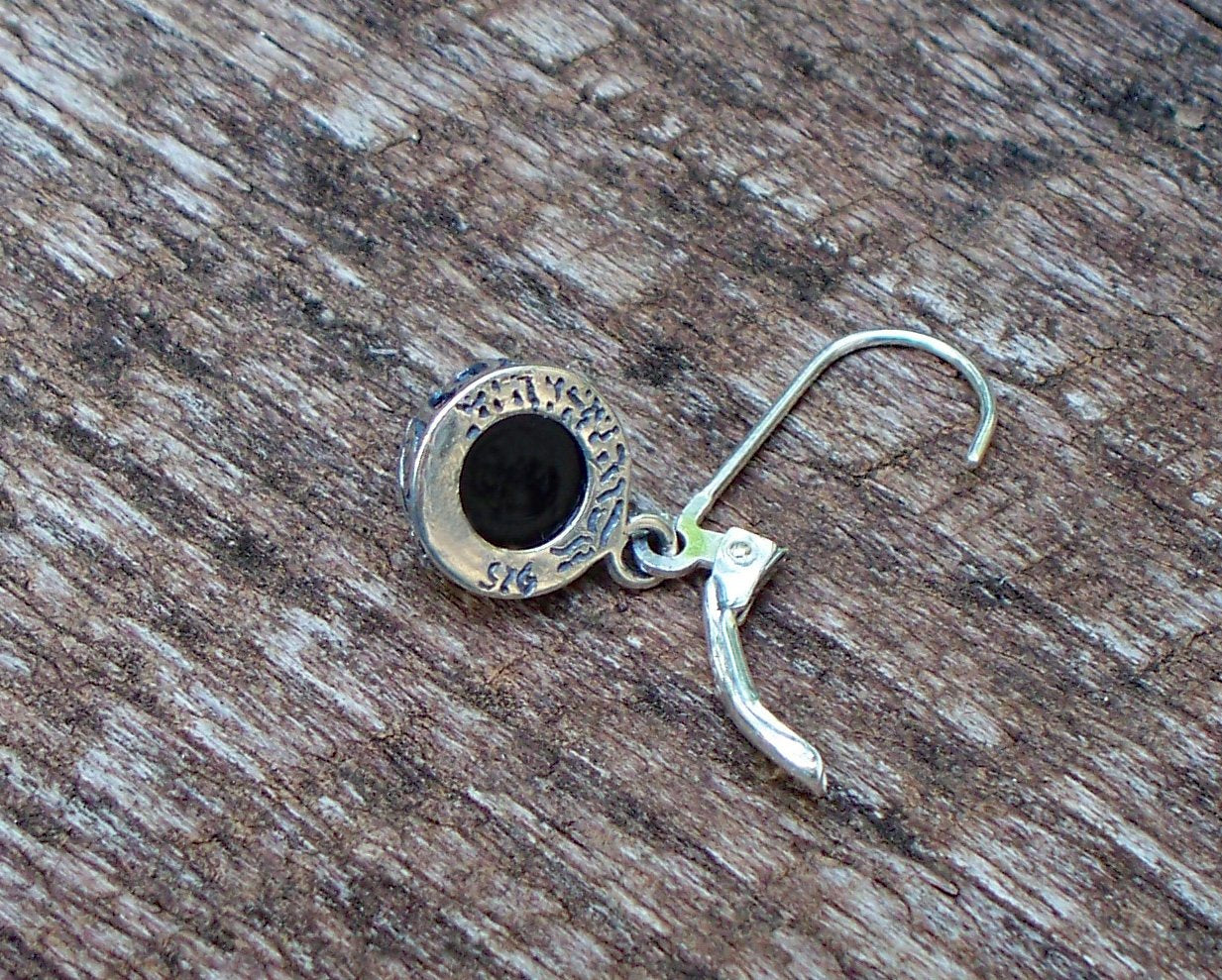 Bottled Up Designs Handmade Vintage White Leverback Botanicals Earrings, Sterling Silver, Eco Friendly, Made in USA, Birthday Gifts, Mothers Day, Women, Anniversary (Black Depression Glass)
