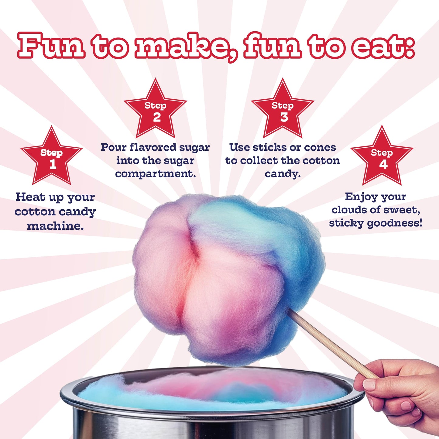 Premium America Red Cherry Cotton Candy Floss Sugar Carnival-Style Fluffy Fun, Pre-Mixed & Ready to Use for Parties, Events & Festivals 3.25 lb Cartons Case of 3