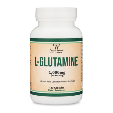 L Glutamine Capsules - No Fillers (1000mg Servings, 120 Capsules) Non-GMO, Gluten Free, Keto Safe, Vegan Friendly, Third Party Tested (for Endurance and Gut Health) by Double Wood