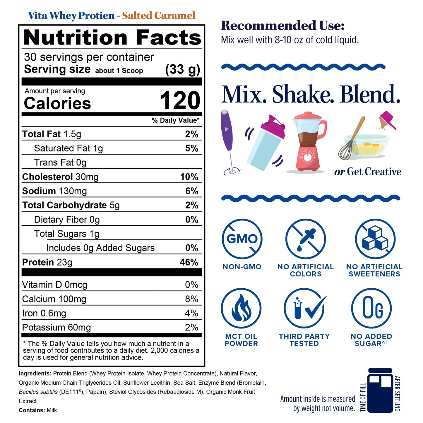 Whey Protein Powder for Women Whey Isolate Probiotics & Enzymes Supports Digestion, Nutrient Absorption & Energy Post-Workout Nutrition Salted Caramel Flavored 30 Servings