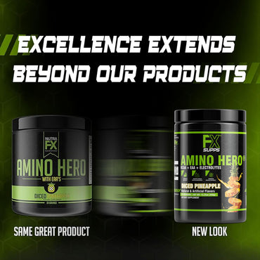 FXSUPPS Amino Hero Diced Pineapple Flavor(25 Servings)|Post-Workout Recovery Drink for Men and Women|Energy Powder Mix with BCAA, EAA, and Electrolytes|Promotes Endurance and Healthy Muscles - 1 Pack