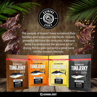 Kaimana Jerky Ahi Tuna Sampler Bundle - All Natural & Wild Caught Tuna Jerky. Made in USA. 9g Protein & Good Source Of Omega-3's (10 pack, 0.50 oz)