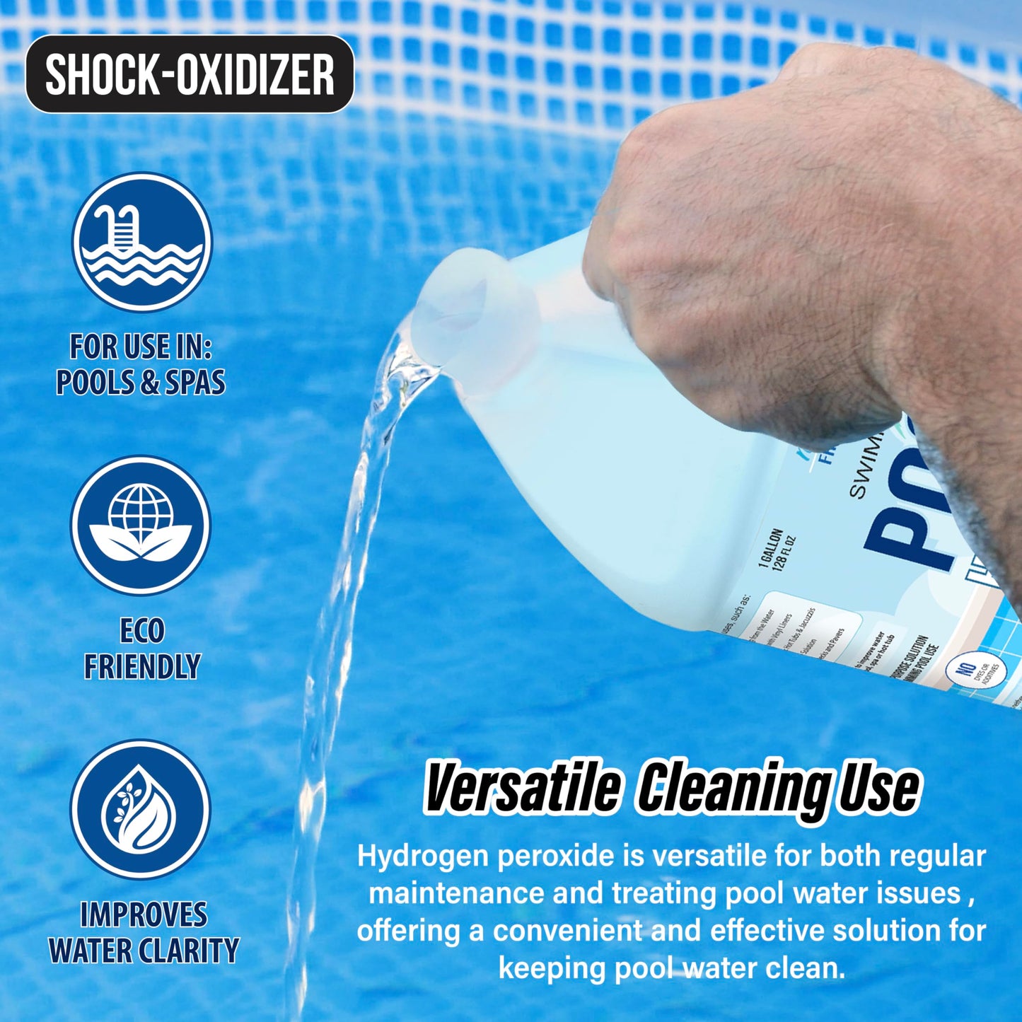 Nature's Freedom Hydrogen Peroxide Swimming Pool and Spa Non-Chlorine Shock-Oxidizer (1 Gallon)