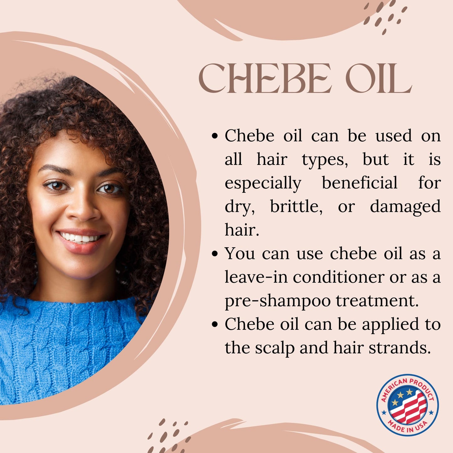 t.botanicals Hair Styling Agent - 8 oz Chebe Oil with Rosemary, Peppermint, and Lavender for Hair Growth, Reduces Split Ends and Hair Breakage, Preservative Free, Lavender Scent, Made in USA