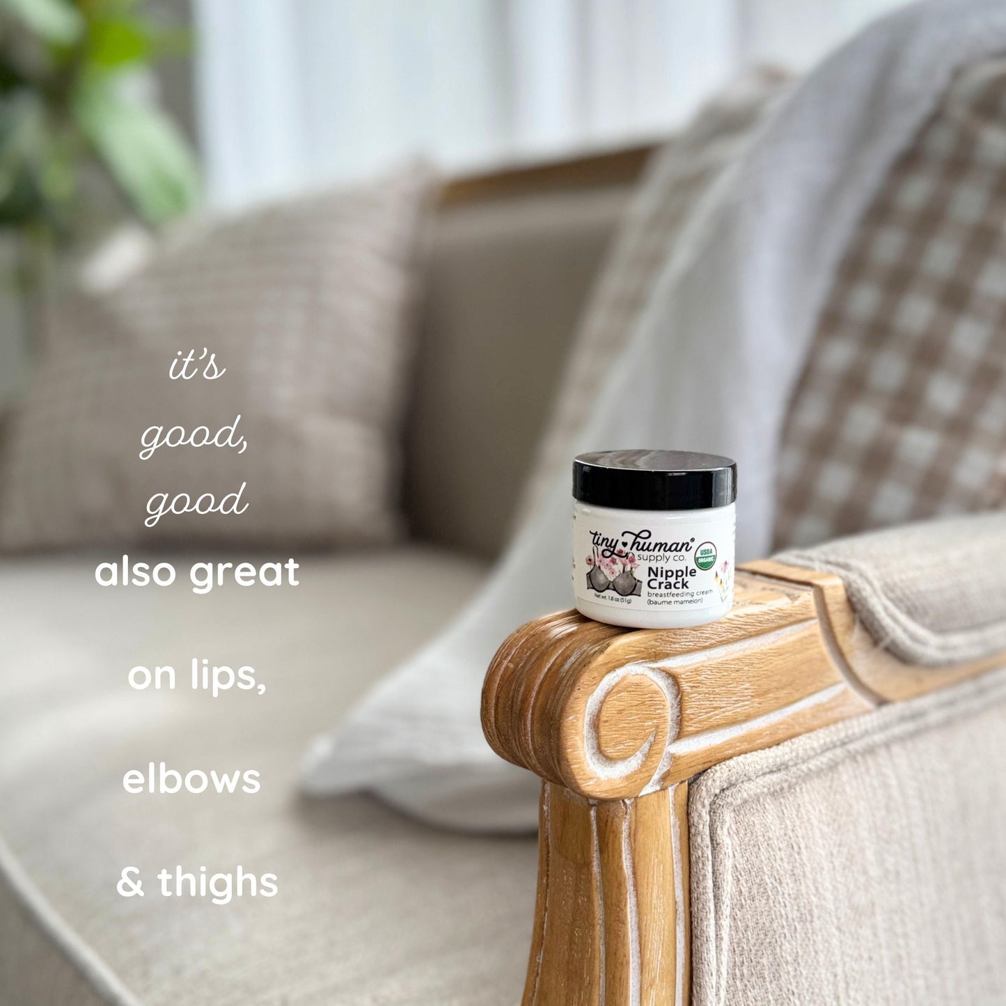 Organic Nipple Cream, Nipple Crack Lanolin Free Nipple Butter, Balm for Breastfeeding Mother, No Need to Wash Off, Safe for Baby and Mama