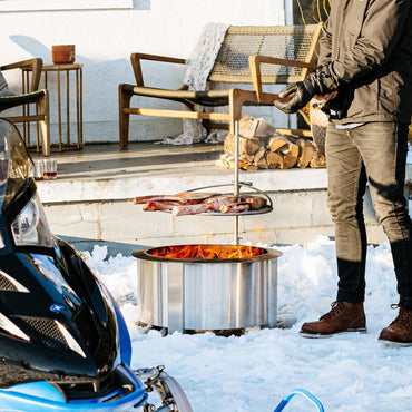 Breeo Smokeless FIrePit (X Series 24, Stainless Steel) | 27.5 inch Smokeless Fire Pit for Outside | 62 Pounds | Ideal for Families Compatible with Wide Range of Breeo Accessories