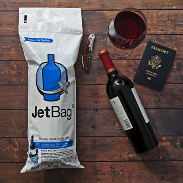 Jet Bag - Protective, Absorbent, Reusable Wine Bags for Travel - Made in the USA - Clear Back allows for Custom Insert