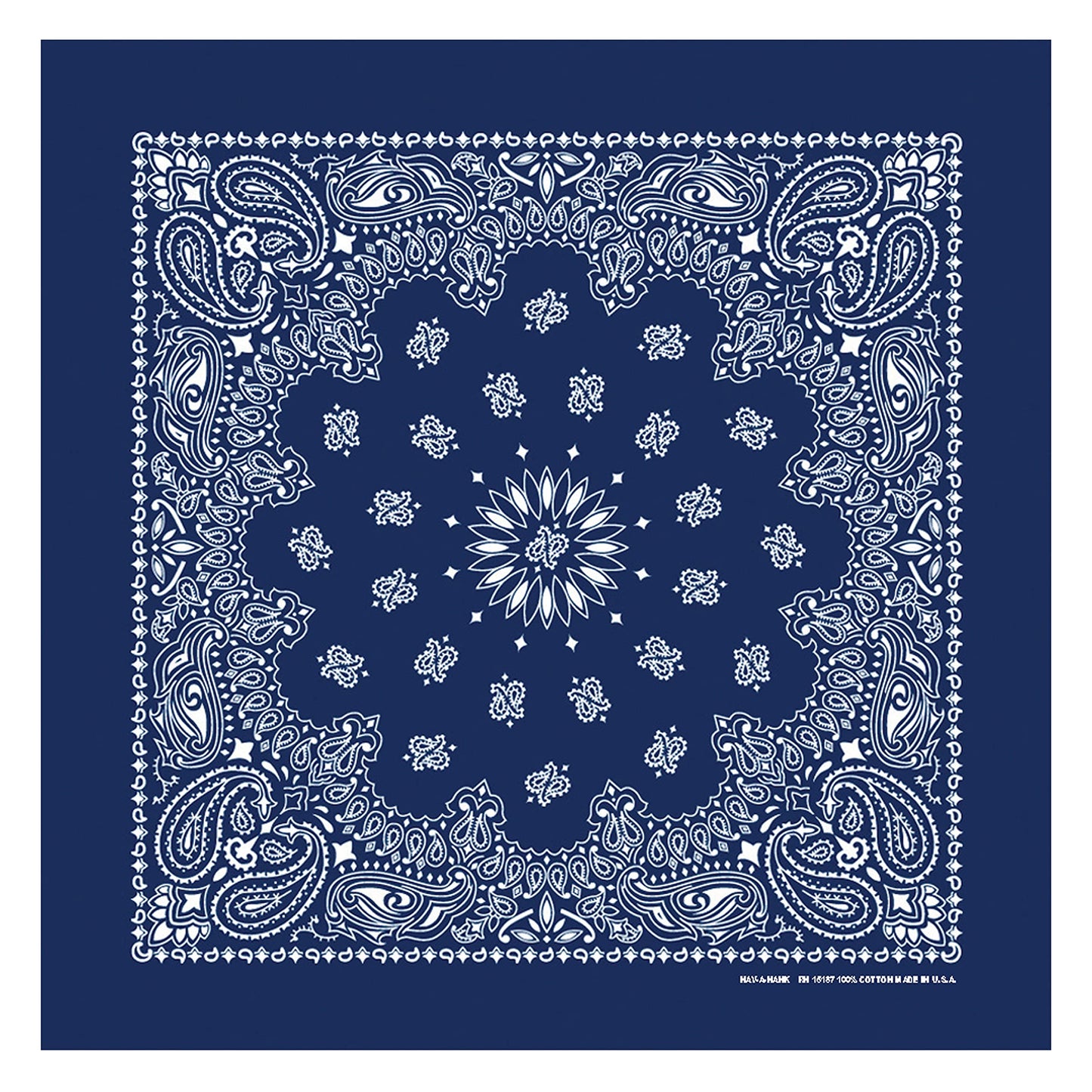 B53 100% Cotton Bandanas Made in the USA - Stylish Headband, Handkerchief, Scarf - 21 inch x 21 inch (Red, Navy, Black (6-pack))