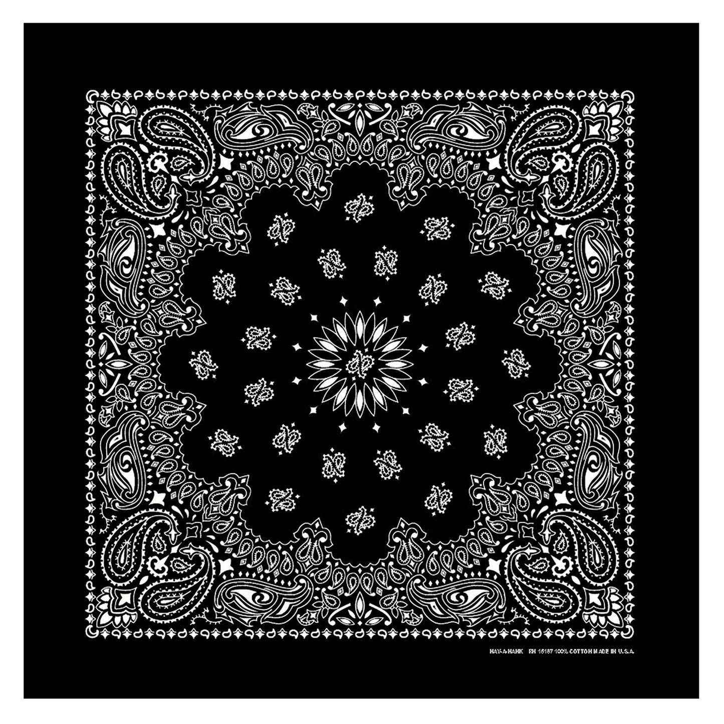 B53 100% Cotton Bandanas Made in the USA - Stylish Headband, Handkerchief, Scarf - 21 inch x 21 inch (Red, Navy, Black (6-pack))
