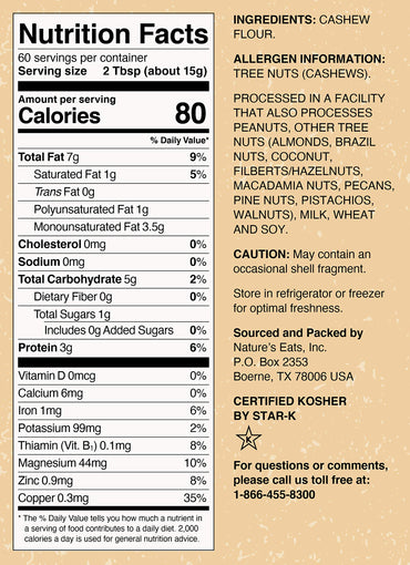 Nature's Eats Cashew Flour Finely Ground, 32 Ounce