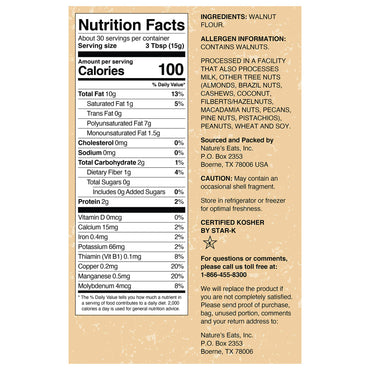 Nature's Eats Walnut Flour Finely Ground, 16 Ounce