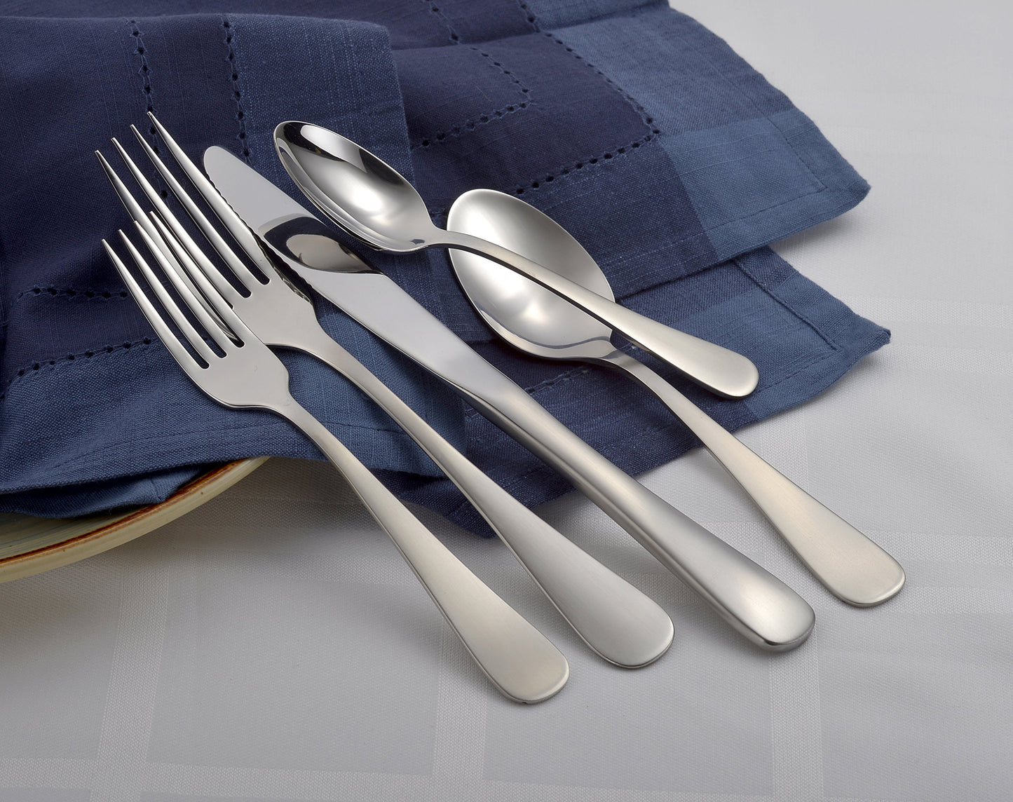 Liberty Tabletop Satin Annapolis 65 Piece Flatware Set for 12 Made in USA