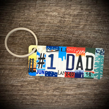 #1 Dad Keychain, Made in USA keychain, Fathers Day gift, Dad bag tag, number one Dad keychain, Fathersday gift, gift for Fathers