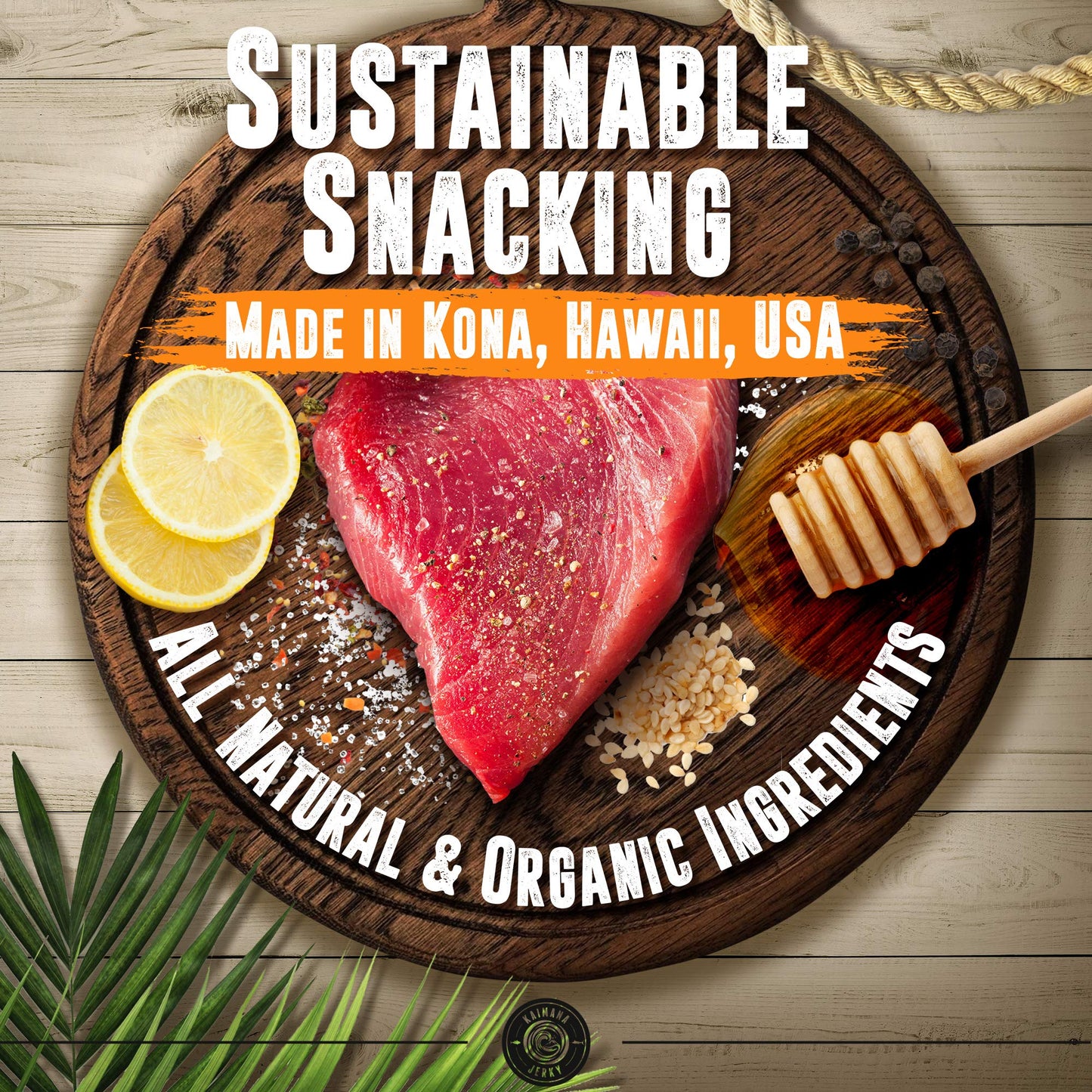 Kaimana Ahi Tuna Fish Jerky - Premium Protein & Rich In Omega-3's - All Natural & Wild Caught Tuna Jerky. Made in Hawaii, USA. (4 Pack, Variety Bundle)