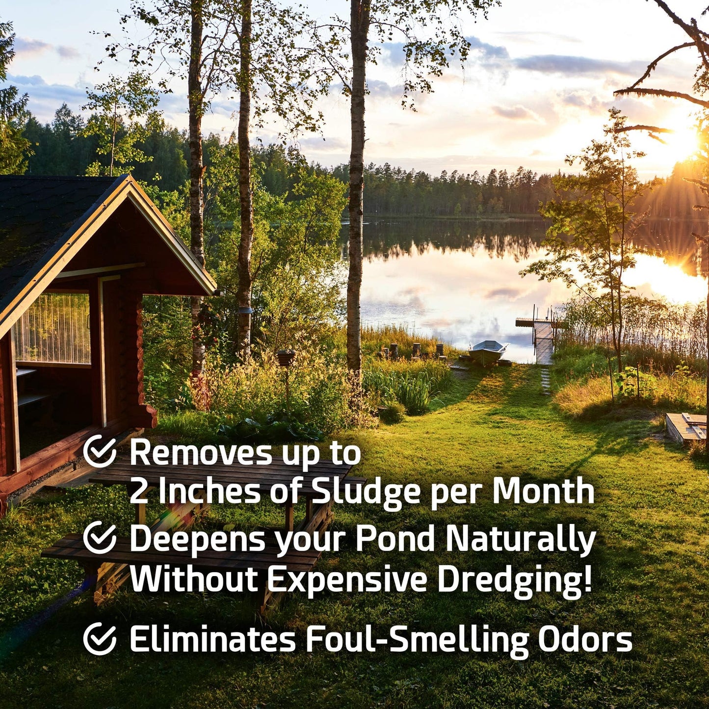 Pond Sludge Remover β 5 Pounds Beneficial Pond Bacteria & Enzyme Treatment - 100% Natural Muck Digester β Safe for All Aquatic Life and Recreation - Made in The USA