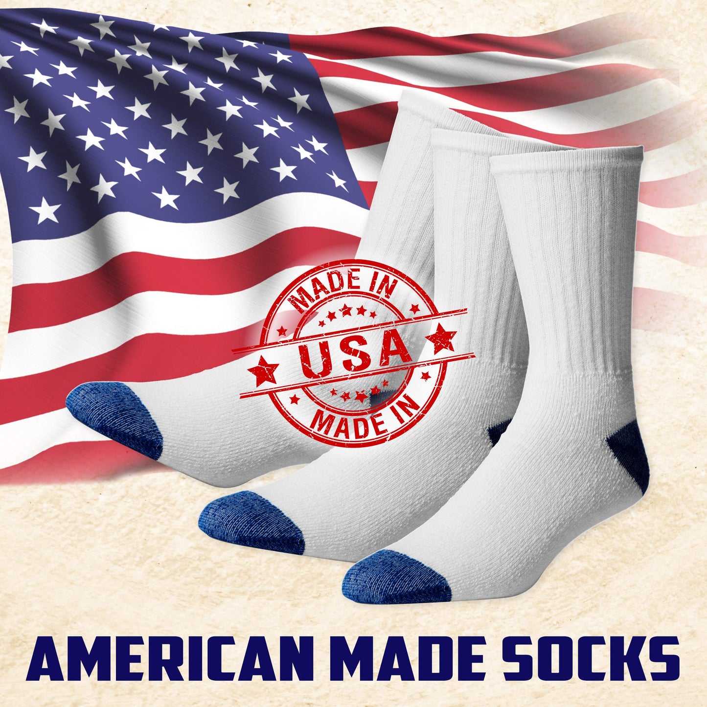 American Made Everyday Quarter Socks for Men - 12 Pack