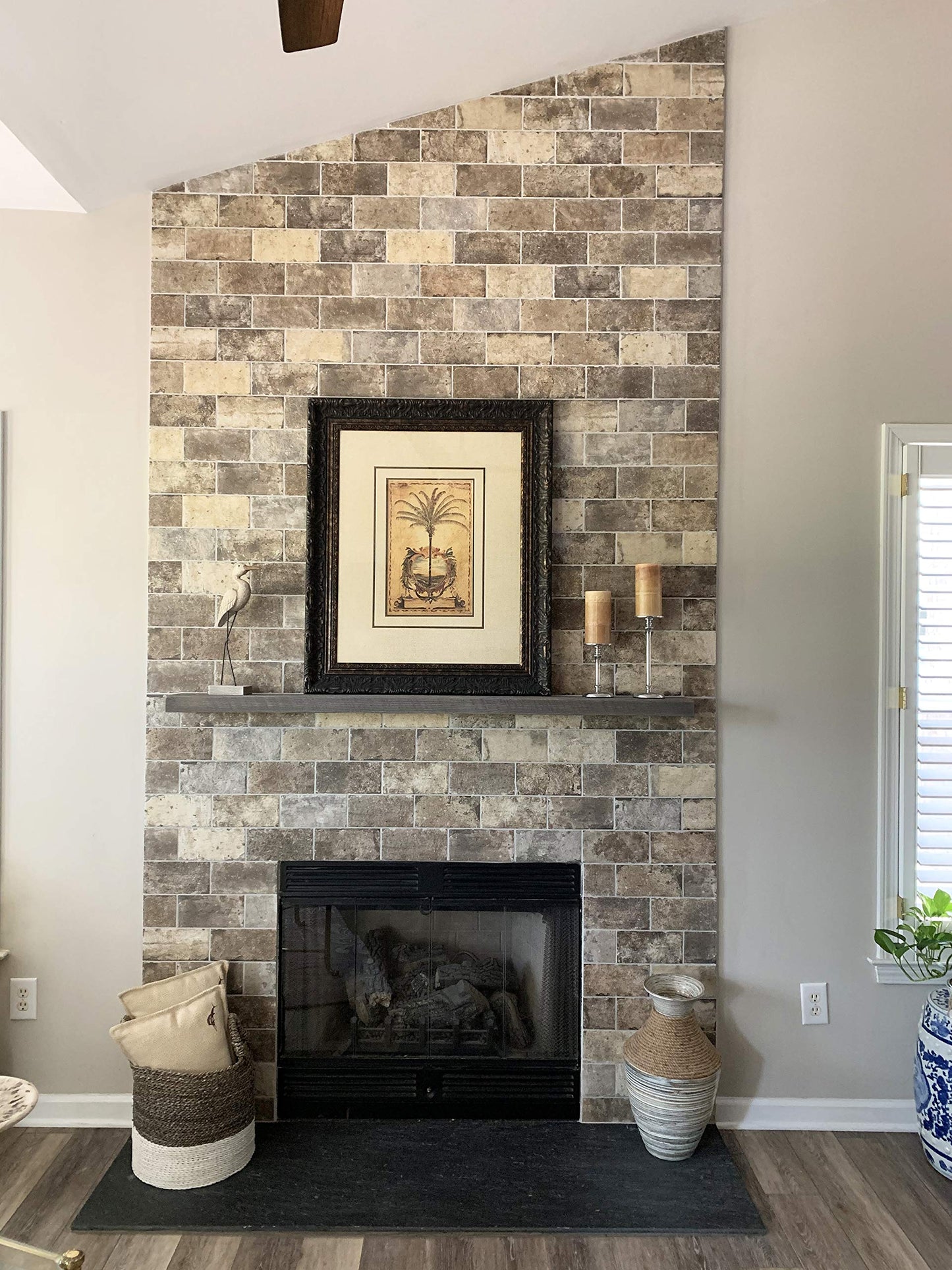 Joel's Antiques - 48 Inch Wooden Floating Shelves for Wall - 48x8x2 in - Made of Natural Wood - Long Heavy Duty Wall - Made in USA - Perfect for Living Room, Kitchen - Grey