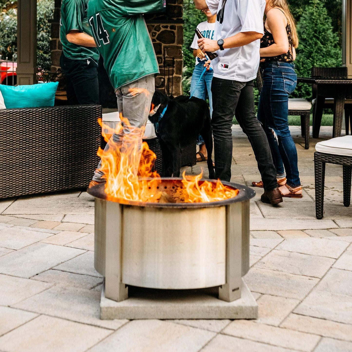 Breeo Smokeless FIrePit (X Series 24, Stainless Steel) | 27.5 inch Smokeless Fire Pit for Outside | 62 Pounds | Ideal for Families Compatible with Wide Range of Breeo Accessories