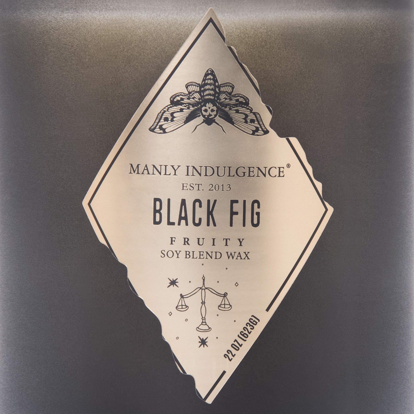Manly Indulgence Black Fig Scented Jar Candle, Rebel Collection, 2 Wick, Black, 22 oz - Up to 120 Hours Burn