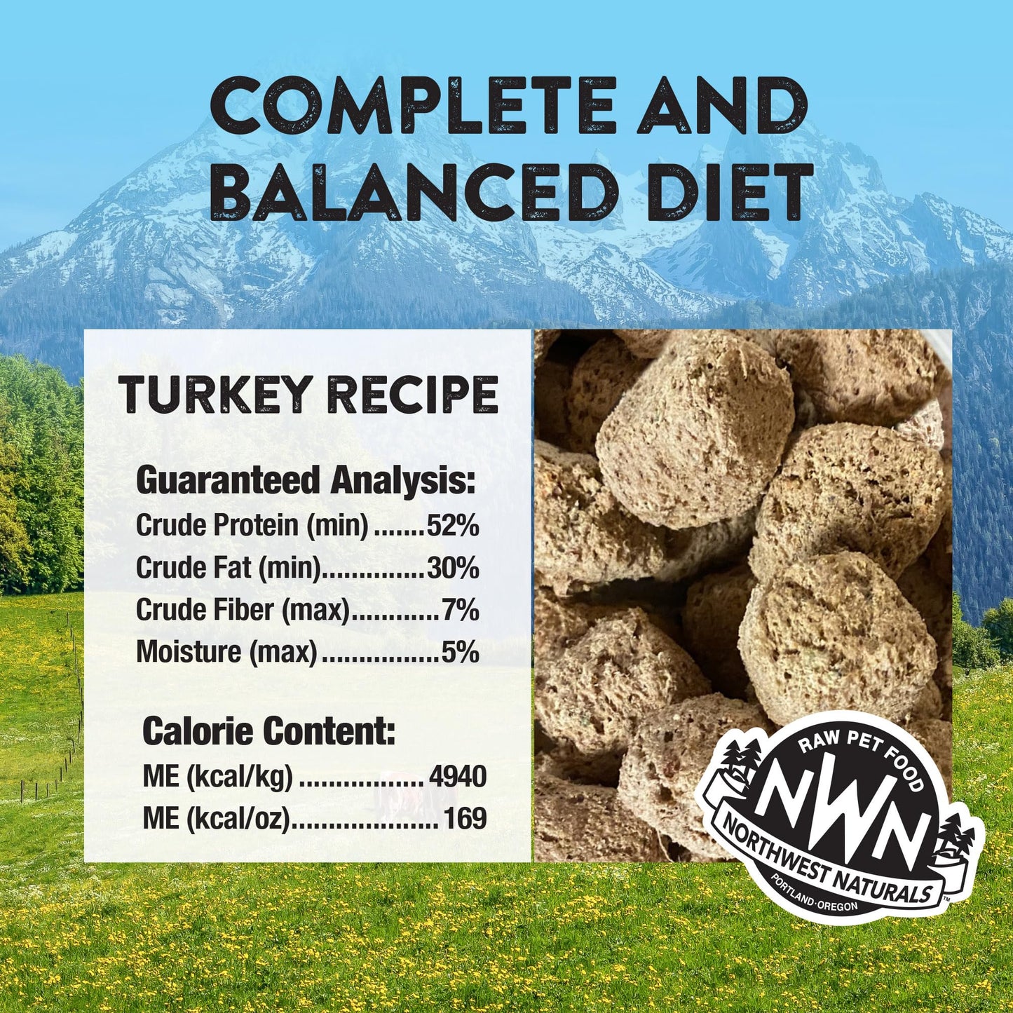 Northwest Naturals Freeze - Grain Free Dog Food - Bite-Sized Nuggets - Healthy - Limited Ingredients, Human Grade Dog Food - All Natural - Made in The USA