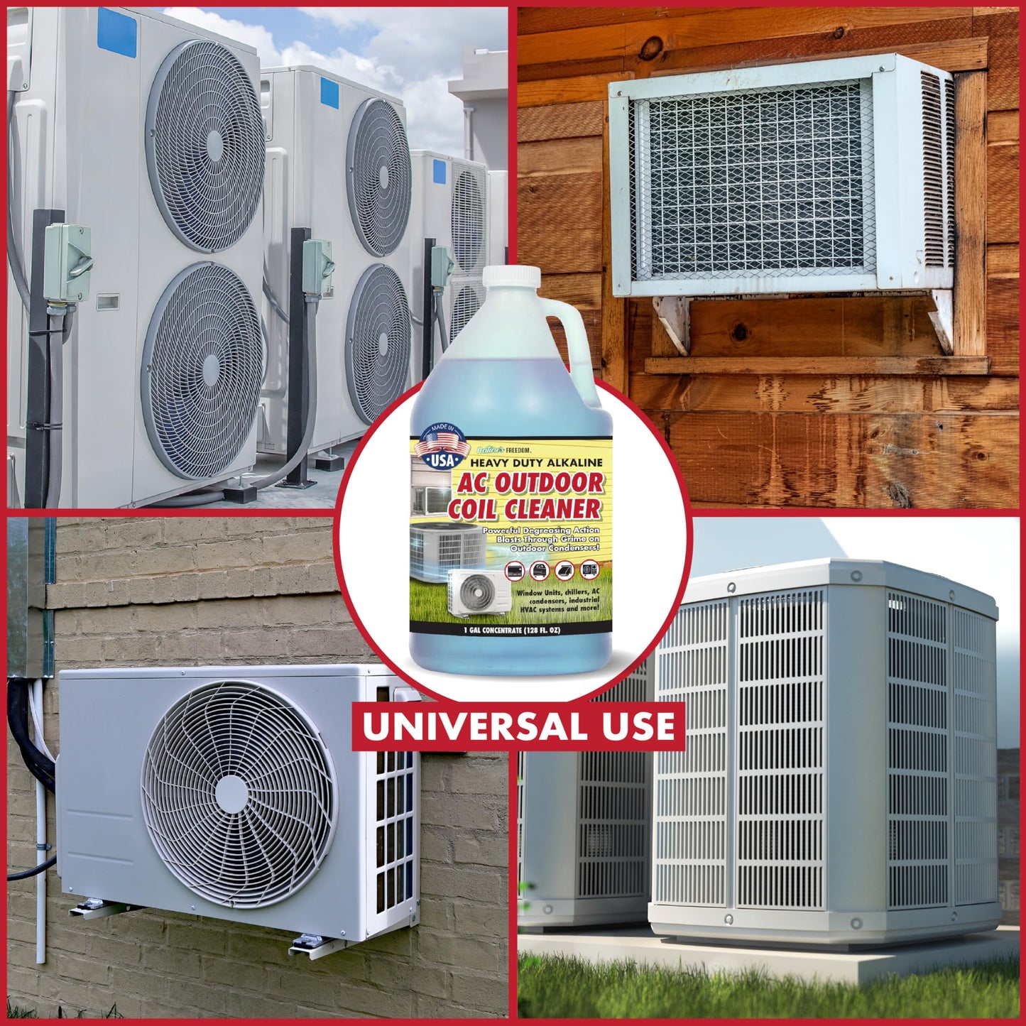 Nature's Freedom HVAC Coil Cleaner – Heavy Duty Alkaline Formula for Outdoor AC Condenser Units – Gallon