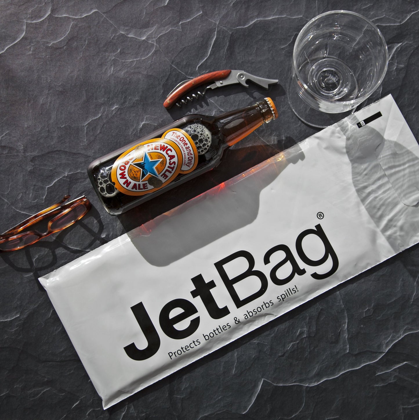 Jet Bag - Protective, Absorbent, Reusable Wine Bags for Travel - Made in the USA - Clear Back allows for Custom Insert