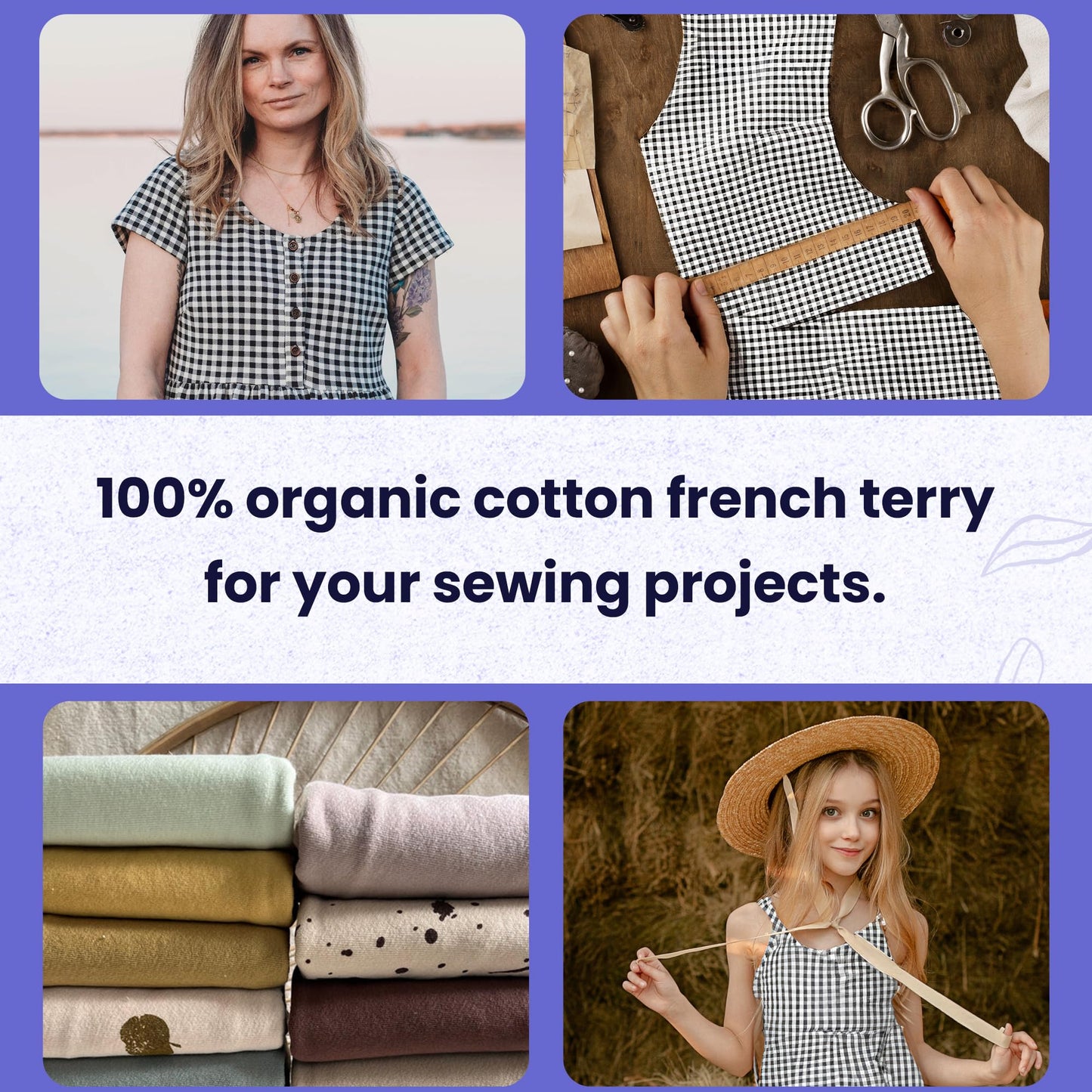 ISEE FABRIC 56"x36" Inch French Terry Fabric for Sewing - 100% Cotton Made in U.S.A - Ideal for Making Clothing, Sweatshirts and Cloth Towels - Raisin Splatter (Sold by Yard)