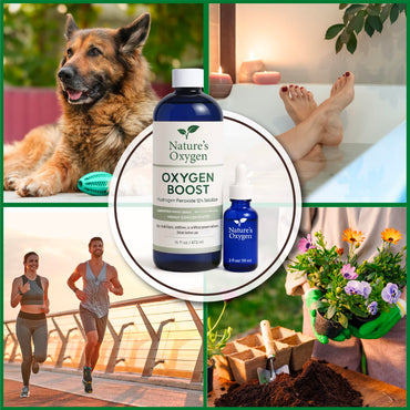 Nature’s Oxygen Food Grade Hydrogen Peroxide 12% Solution, 16 fl oz Pint Bottle with 2 fl oz Dropper and The Oxygen Boost Book, Only H₂O₂ & Water, Made in USA