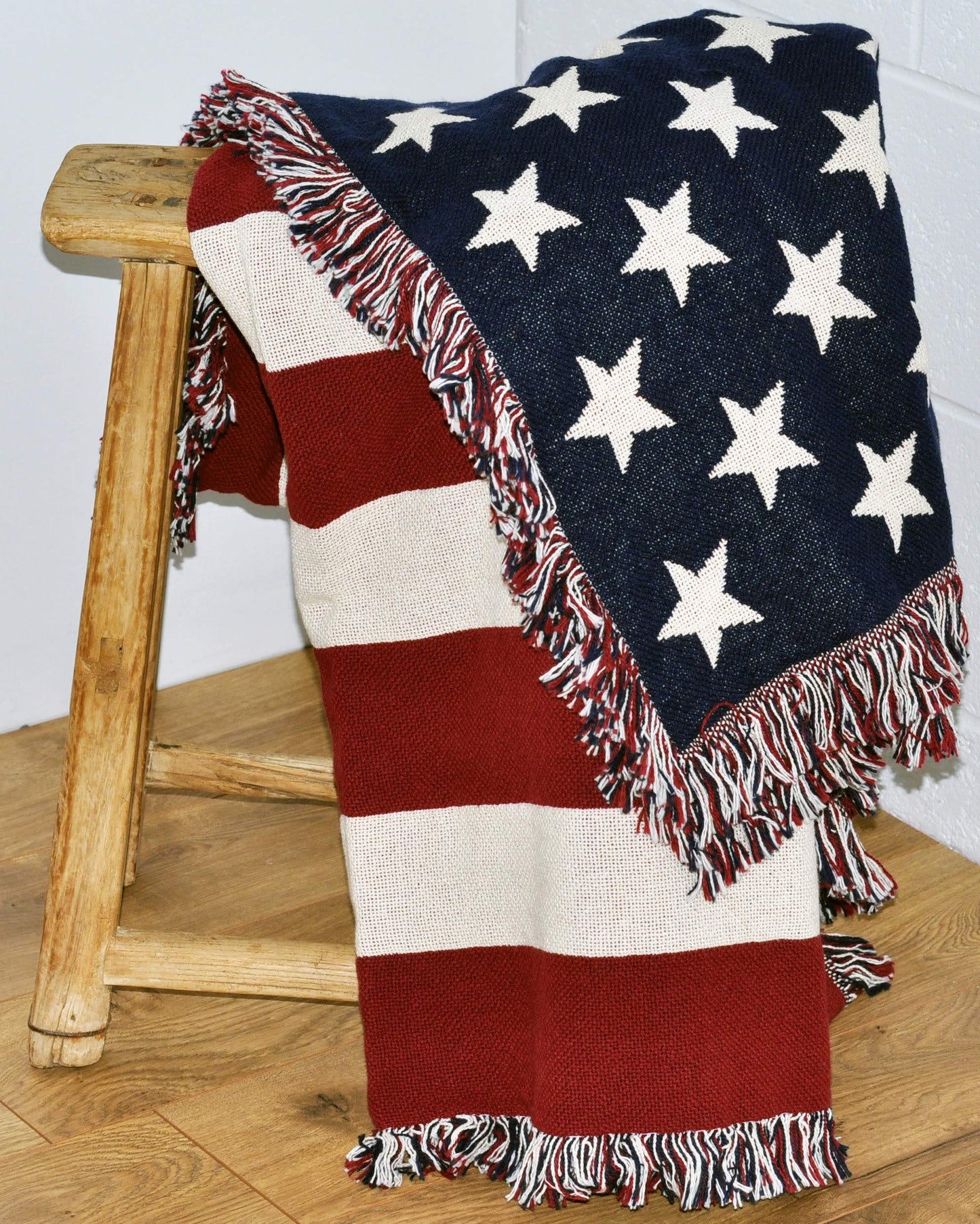 United States American Flag Blanket - Gift Soft Tapestry Throw Woven from Cotton - Made in The USA