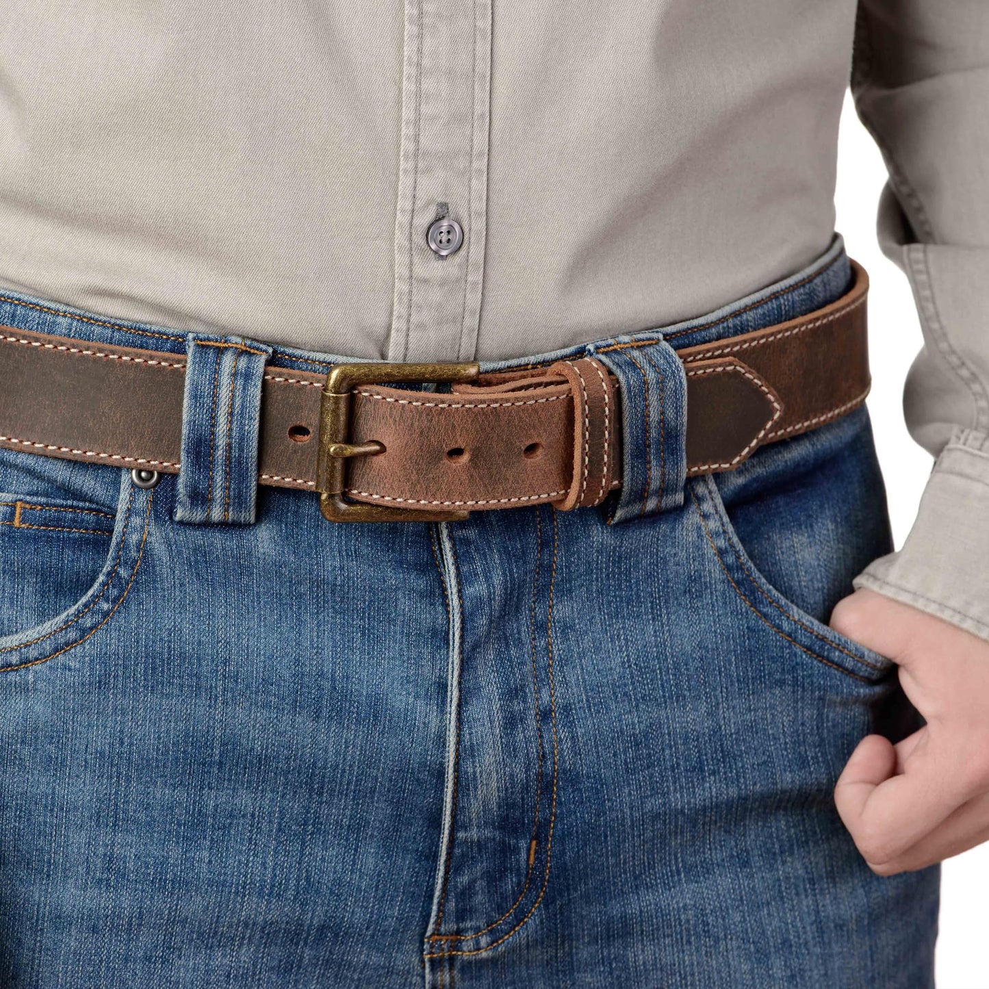 Bullhide Belts Mens USA Made Leather Belt for Casual