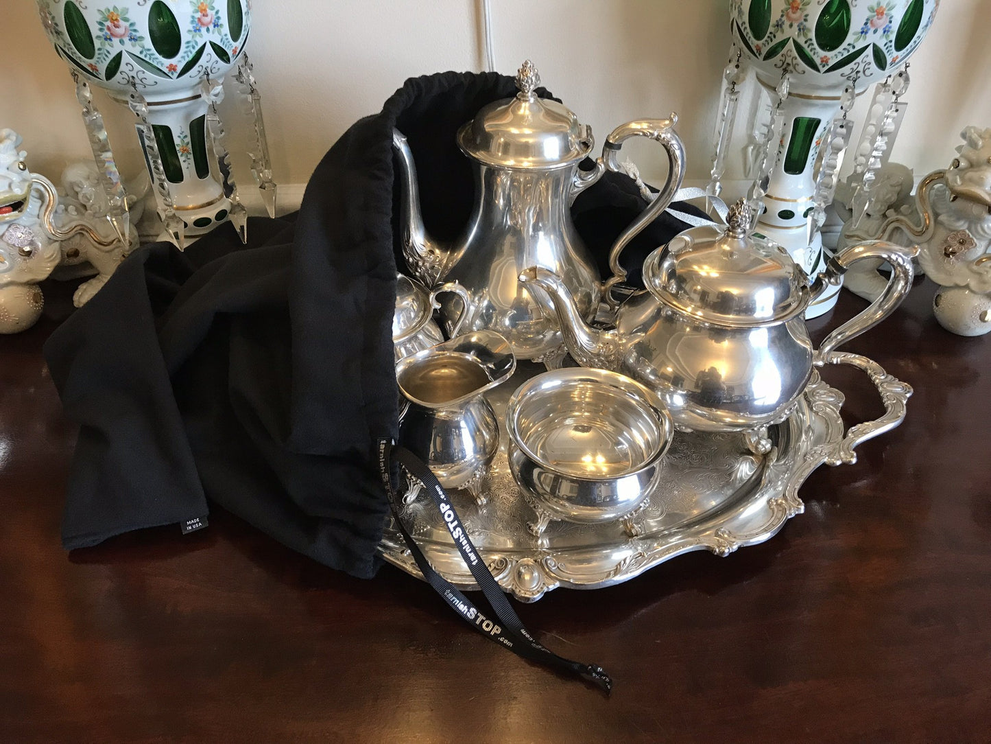 tarnishSTOP Anti Tarnish Bag for Silver Storage - USA Made Luxury & Quality, Small 13"x10" - in Tuxedo Black