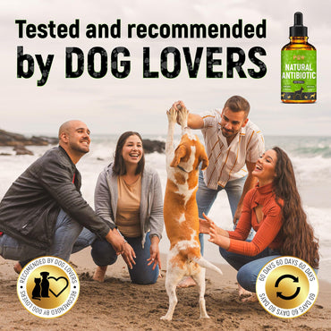 Dog Antibiotics for Infections, Cough, & Teeth Moments | Natural Antibiotics for Dogs with UTIs | Dog Allergy Relief & Canine Breath Treatment in 1 Bottle | Organic | 2 Oz