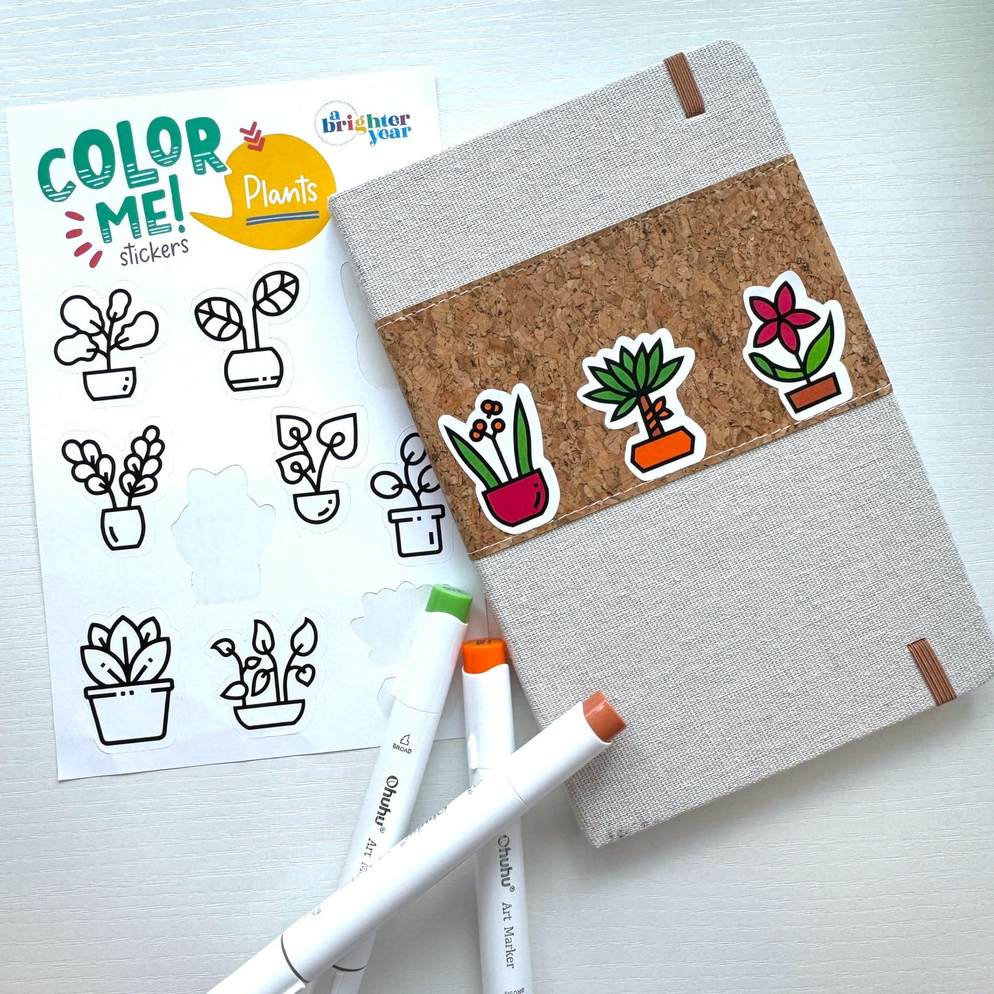 A Brighter Year Color-Your-Own Sticker Bundle, Birds, Bugs & Botany Edition - 3-Pack of 8.5” x 5.5” Sheets of 10 Stickers Each – Stickers are 1.5-2” x 2-3” - Notebooks, Planner, Gift