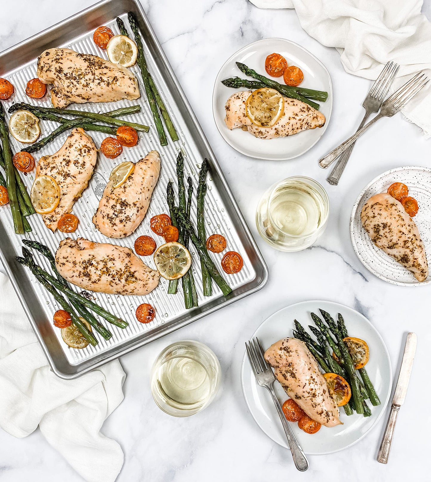 USA Pan Bakeware Half Sheet Pan, Set of 2, Aluminized Steel