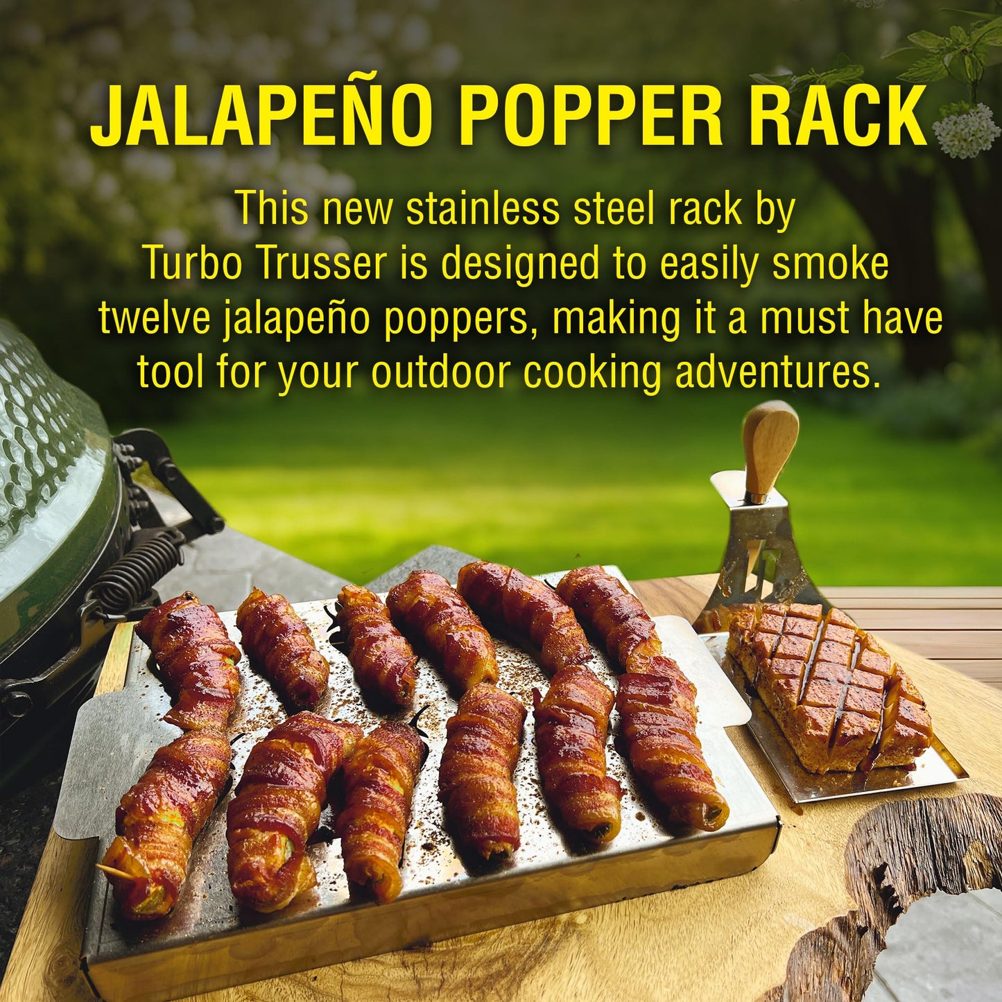 TURBO TRUSSER I Jalapeno Popper Rack I Easily Make Twelve Jalapeno Poppers Cut in Half I Dishwasher Safe I Made in USA I 1 Rack
