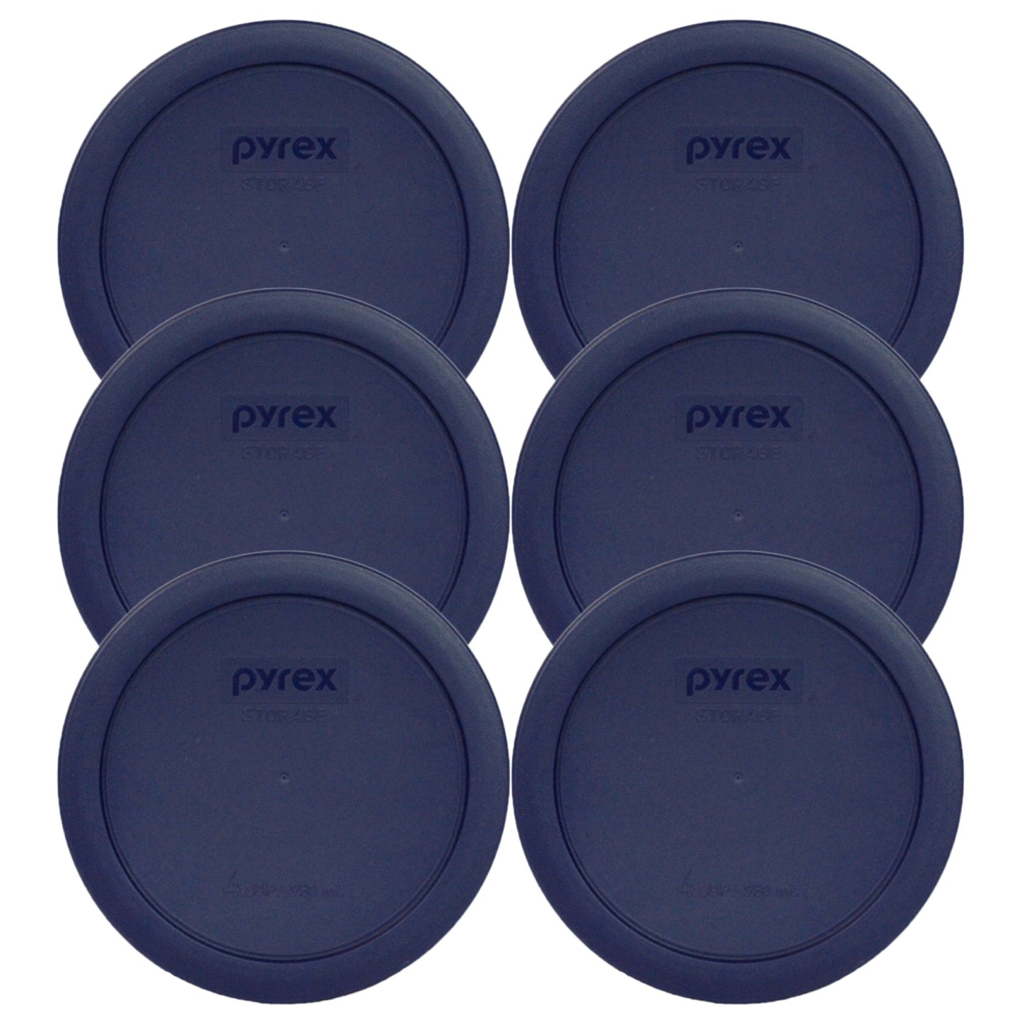 Pyrex Bundle - Cup Dark Blue Plastic Food Storage Lids Made in the USA