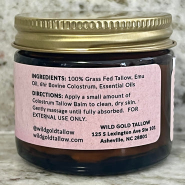 100% Grass Fed Tallow Balm with First Colostrum, Rose Oil & Emu Oil - Handmade in USA Whipped Beef Tallow for Face and Body, Beef Tallow for Skin Tallow Moisturizer (Mountain Rose) Scent