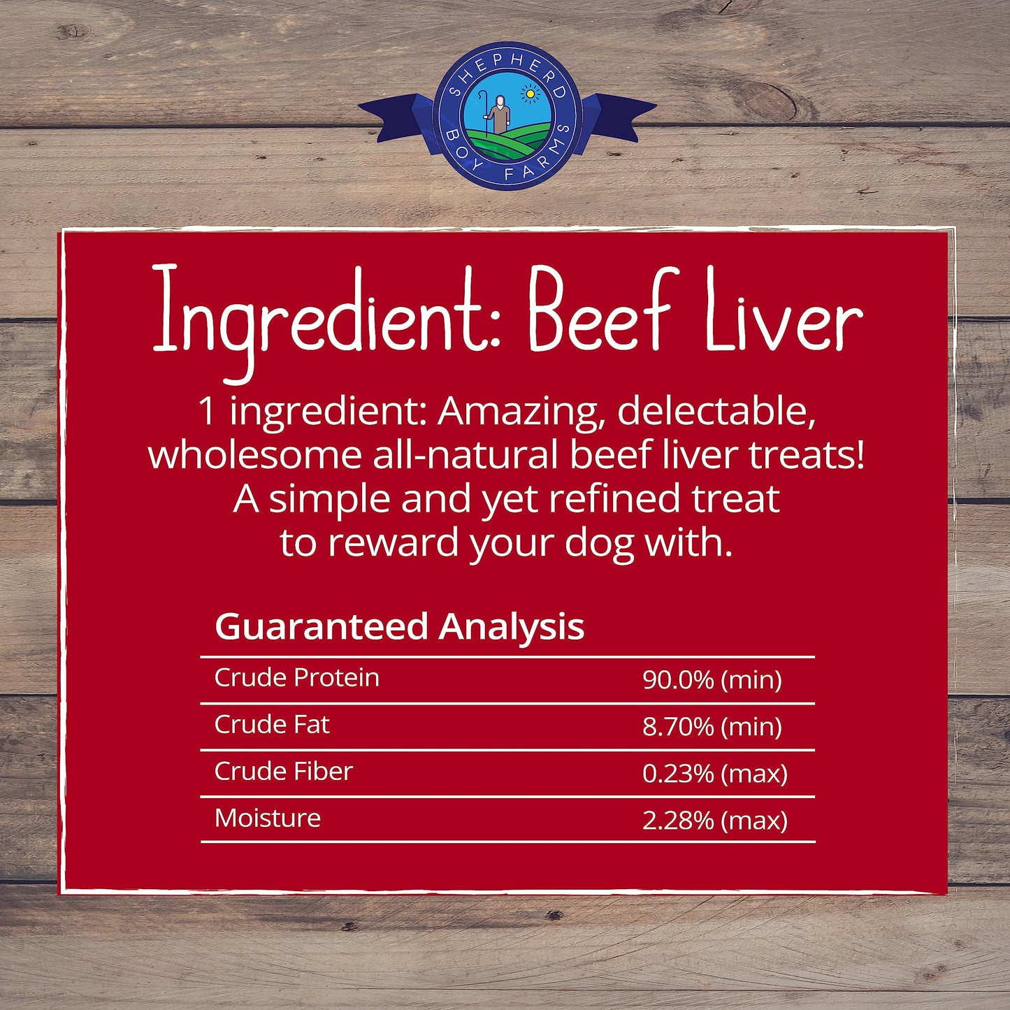 Shepherd Boy Farms Freeze Dried Dog and Cat Treats, Beef Liver, All Natural Single Ingredient Freeze-Dried Dog Treat & Snacks, Made in USA, High Protein, Essential Nutrition of Raw Food, 8oz