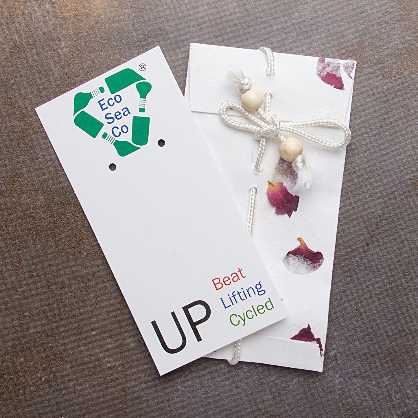 Delicate Diamond Sea Glass Earrings (Cornflower) Beach Glass Earrings for Women by EcoSeaCo, using sustainable, recycled and repurposed material. Handmade Jewelry in the USA