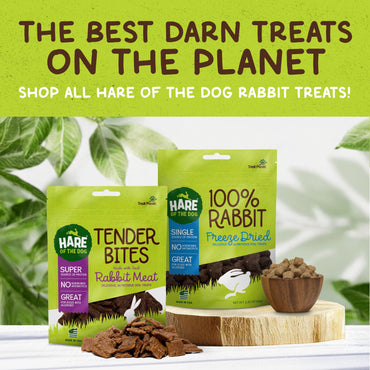 Hare of the Dog Freeze Dried Rabbit Treats for Dogs - All-Natural, Single-Ingredient, High-Protein Snacks - Made in the USA (2.25 Oz 2 Pack)