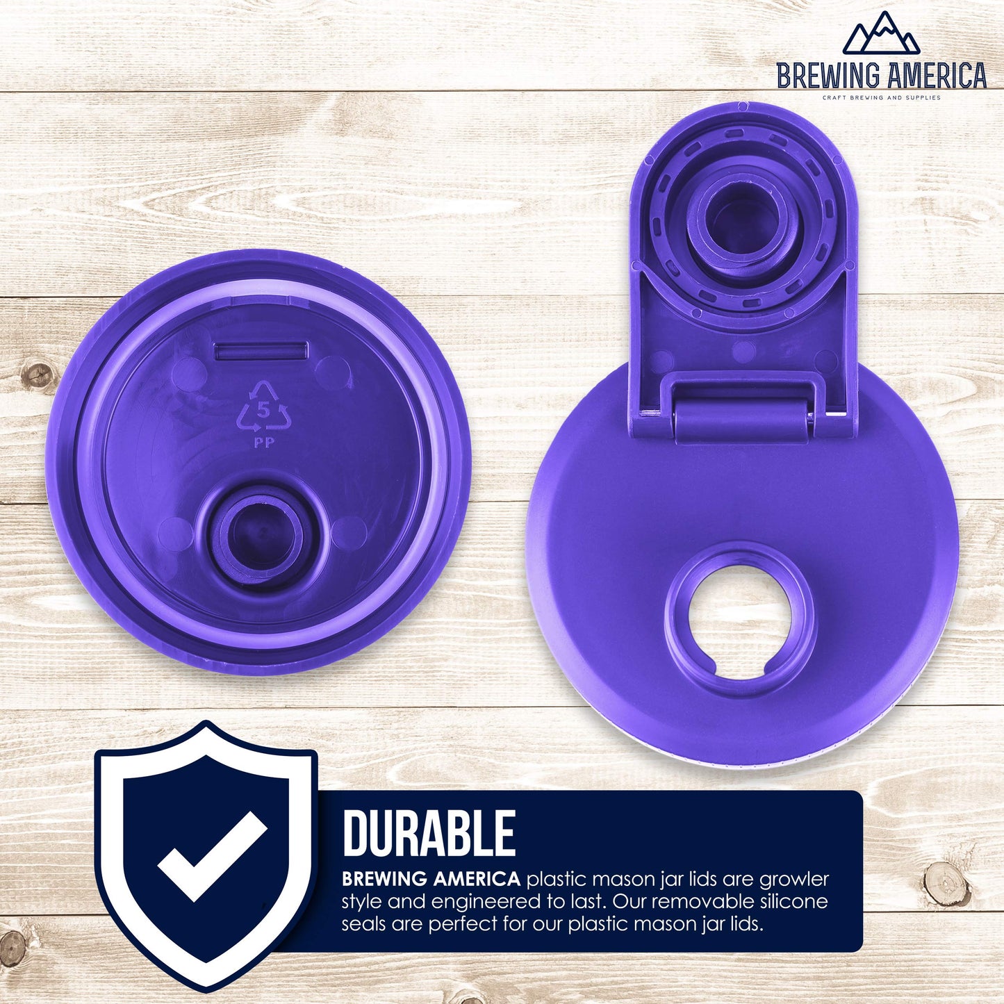 Brewing America Nesting Jar with Drinking Lid as Travel Cup, 1 Pint (16 oz) with Purple Pouring Lid on Wide Mouth Ball Nesting Mason Jar, To Go Drink Cup, 1-Pack