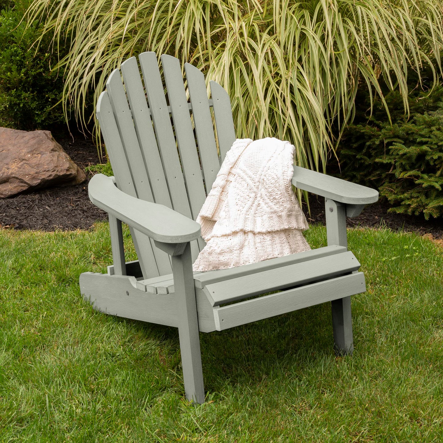 highwood Hamilton Made in The USA Folding and Reclining Adirondack Chair, Adult, Eucalyptus