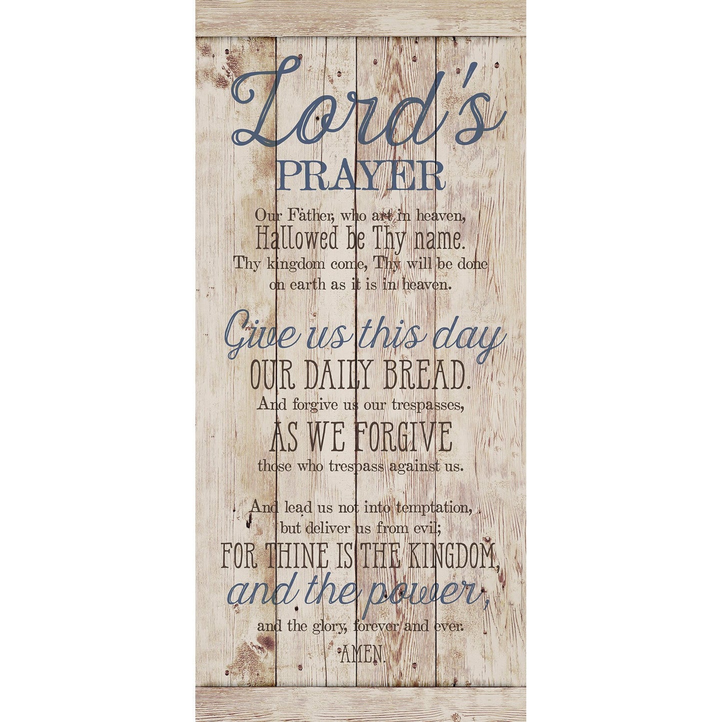 DEXSA Lord's Prayer Wood Plaque - Made in the USA - 5.5x12 - Frame Wall Hanging Decoration | Our Father, who art in heaven, hallowed be Thy name. Thy Kingdom come | Christian Family Home Decor Saying