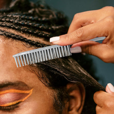 Allegro Combs 60 Parting Three Row Combs Salon Hairstylist Hairdresser Detangle Combs For Natural Hair And Wigs For Curly Hair Made In The Usa 2 Pcs. (Grey)